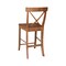 International Concepts X-Back Counter Height Stool, 24" H, Distressed Oak S42-6132 - alternate 10